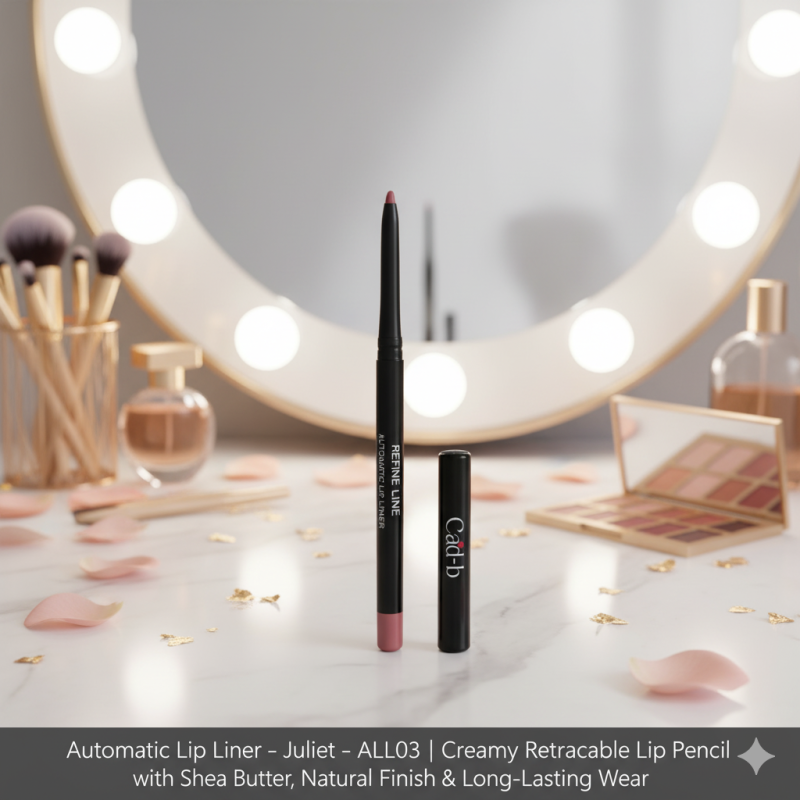 Automatic Lip Liner – Juliet – ALL03 | Creamy Retractable Lip Pencil with Shea Butter, Natural Finish & Long-Lasting Wear