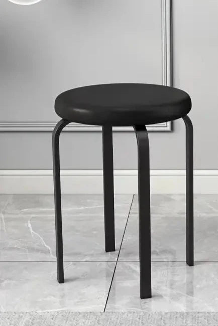 NNETM Contemporary Black Metal Vanity Stool