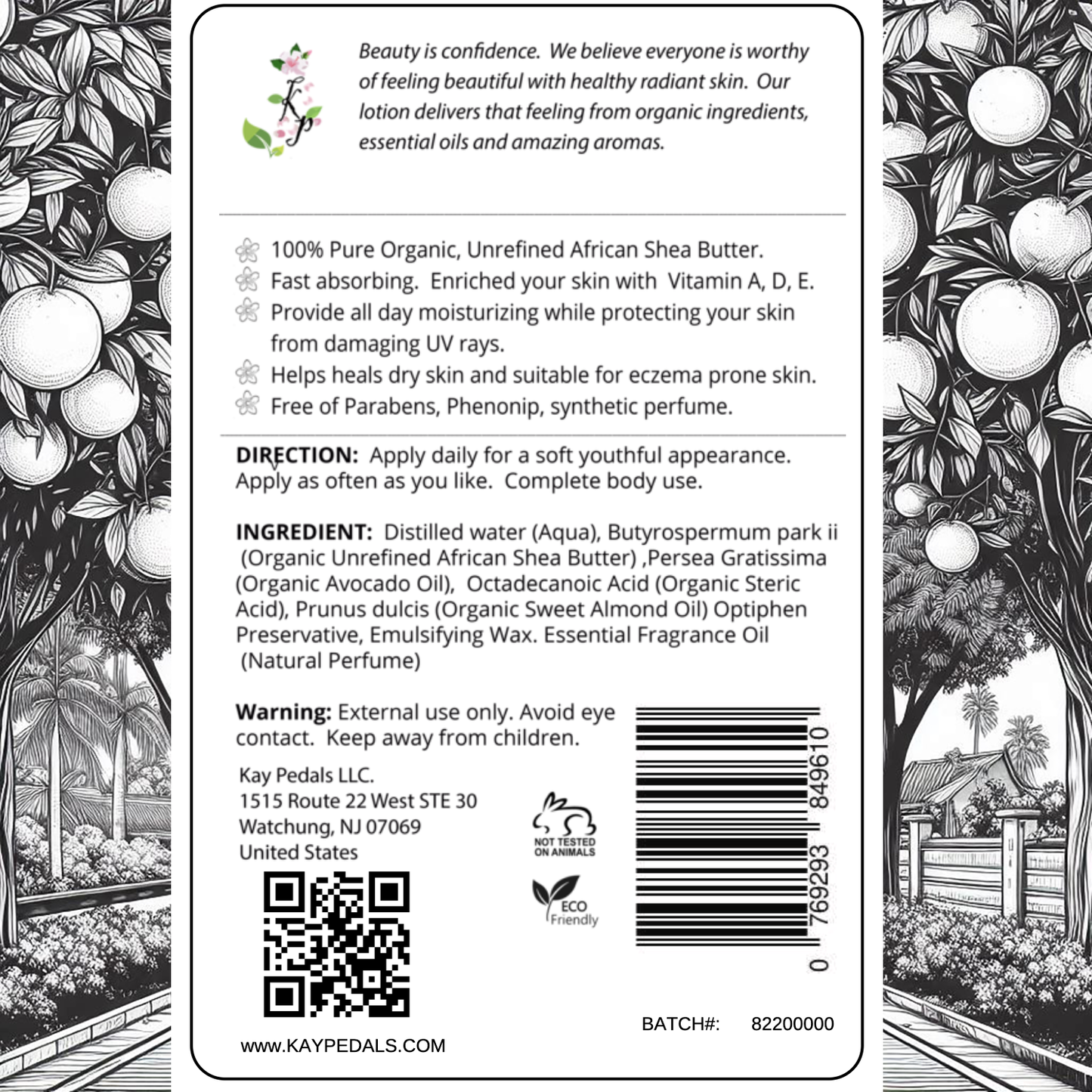 Citrus Sunday Natural Body Lotion 12oz