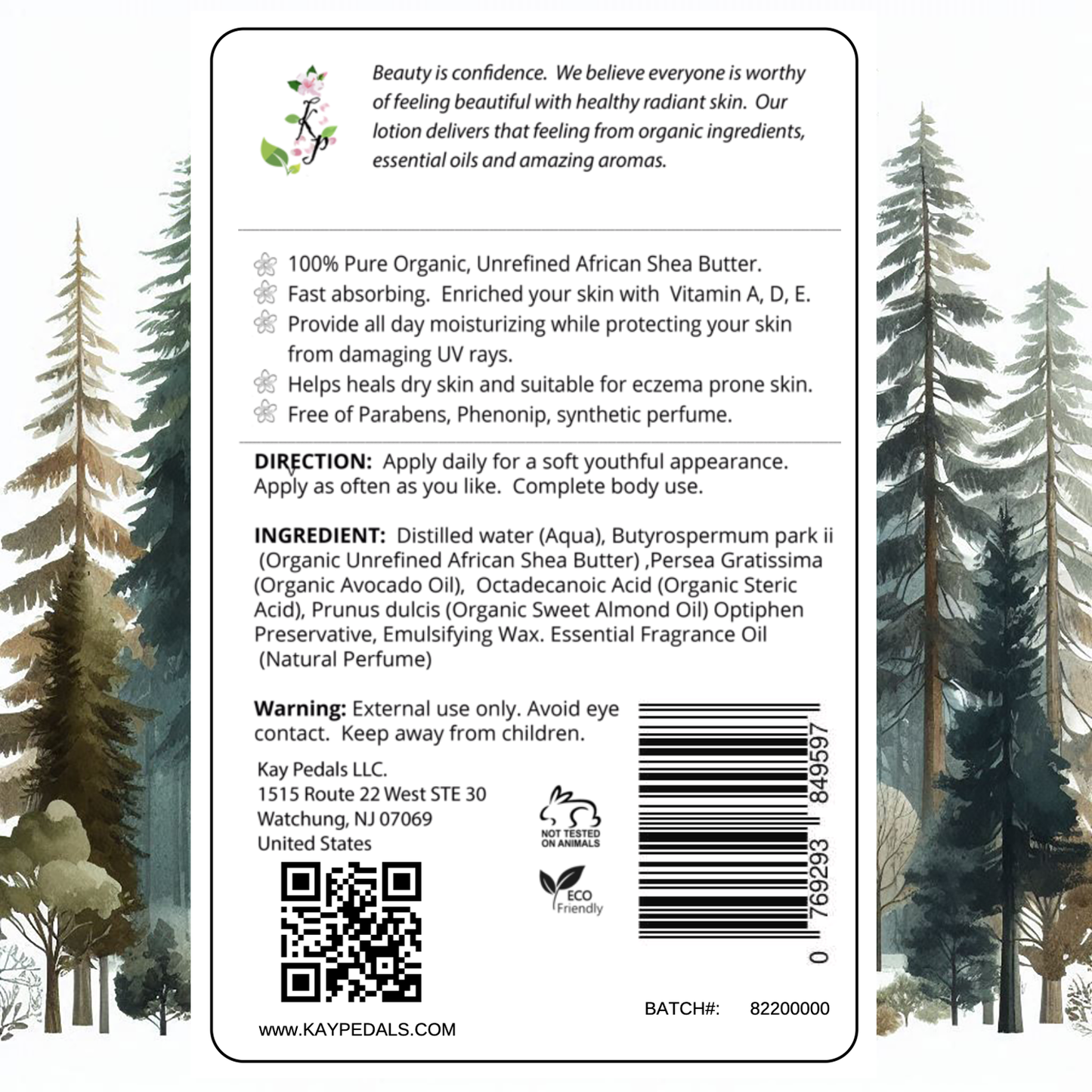 Evergreen Mist Natural Body Lotion