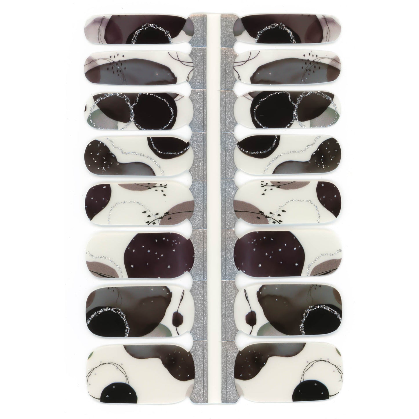 Black Watercolor Nail Polish Wraps