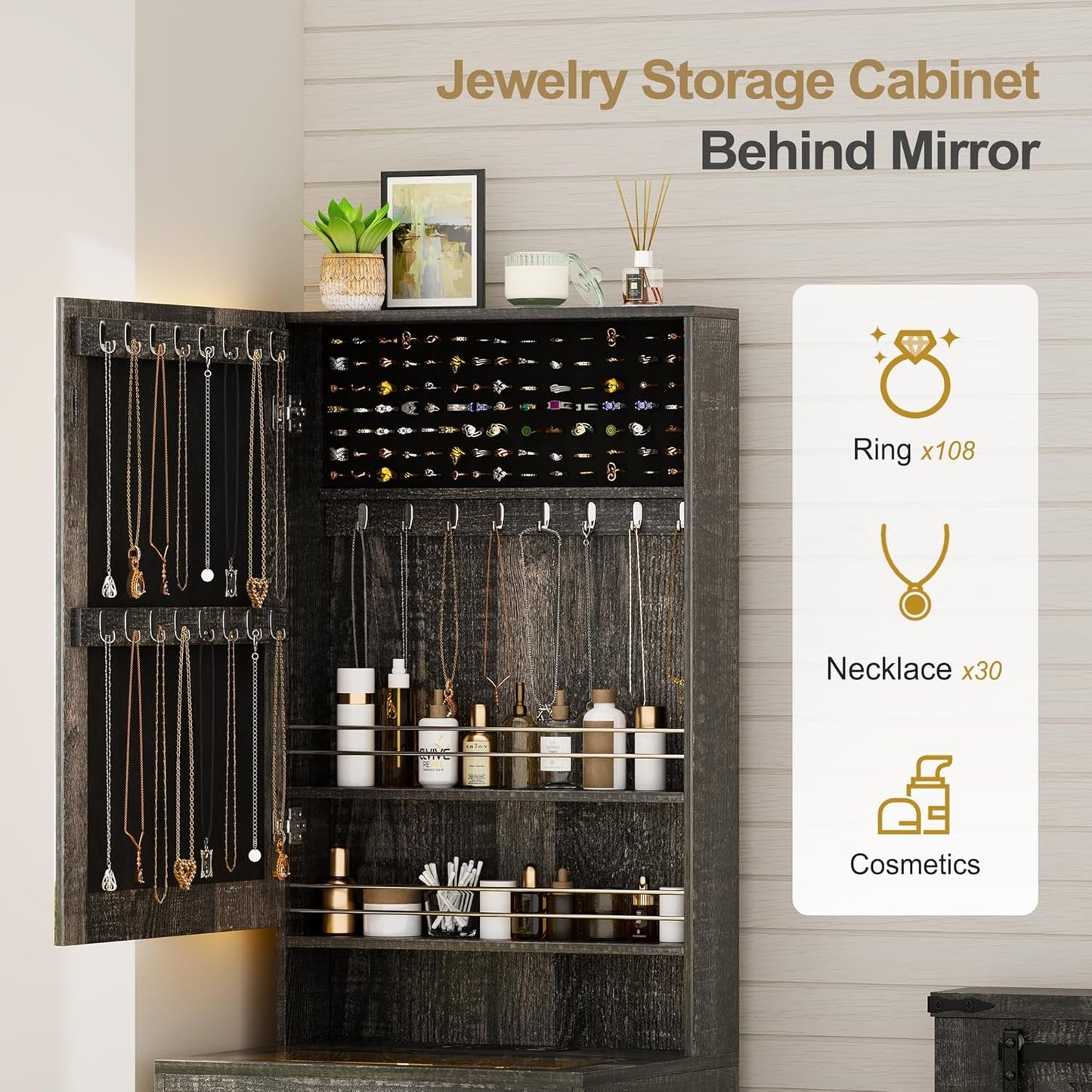 Compact Vanity Desk With Electroluminescent Mirror