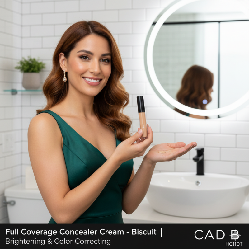 Full Coverage Concealer Cream – Biscuit | Brightening & Color Correcting | CAD B | HC110T