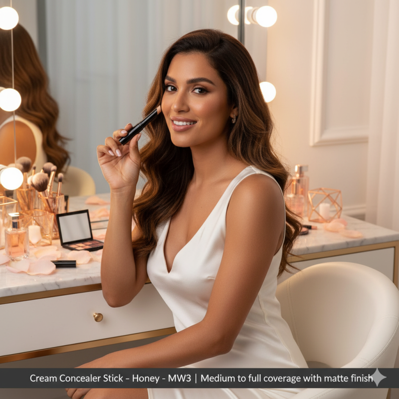 Cream Concealer Stick – Honey – MW3 | Medium to full coverage with matte finish