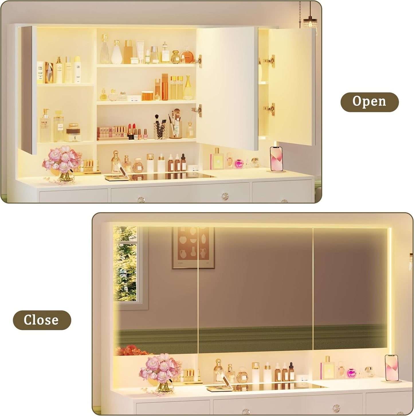Extra Large 45.3 Inch Vanity Desk Illuminated Mirror