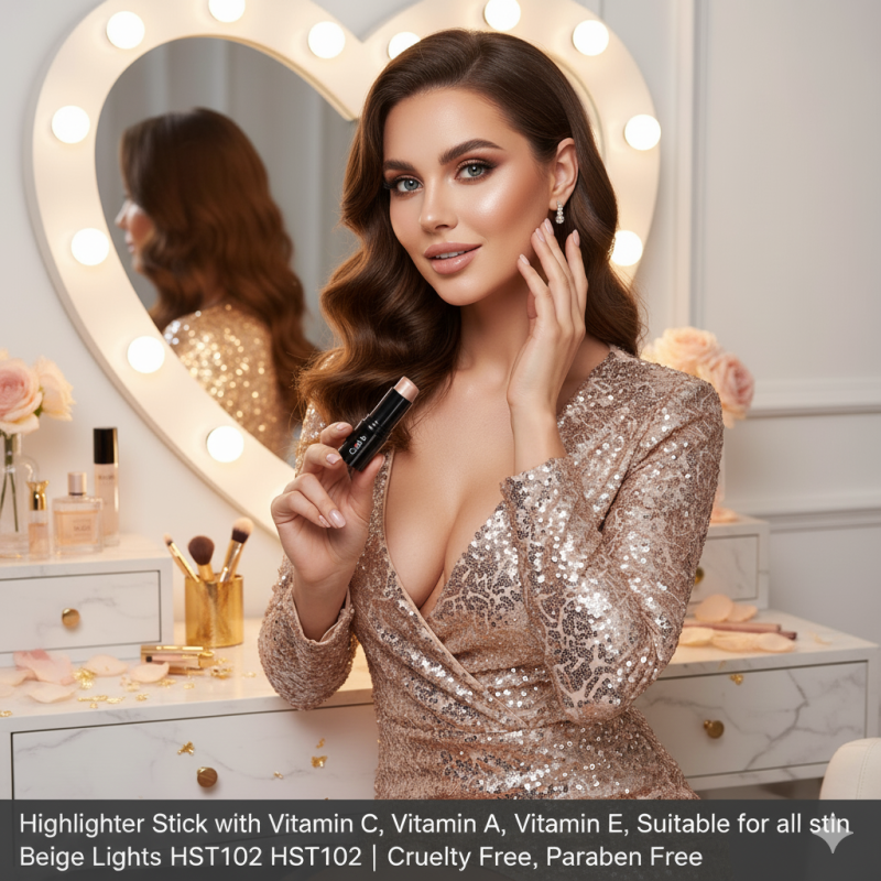 Highlighter Stick with Vitamin C, Vitamin A, Vitamin E, Suitable for all skin types - Beige Lights HST102 | Cruelty Free, Paraben Free