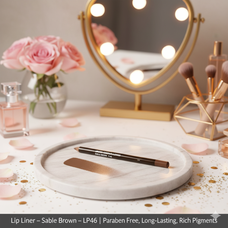Lip Liner – Sable Brown – LP46 | Paraben Free, Long-Lasting, Rich Pigments