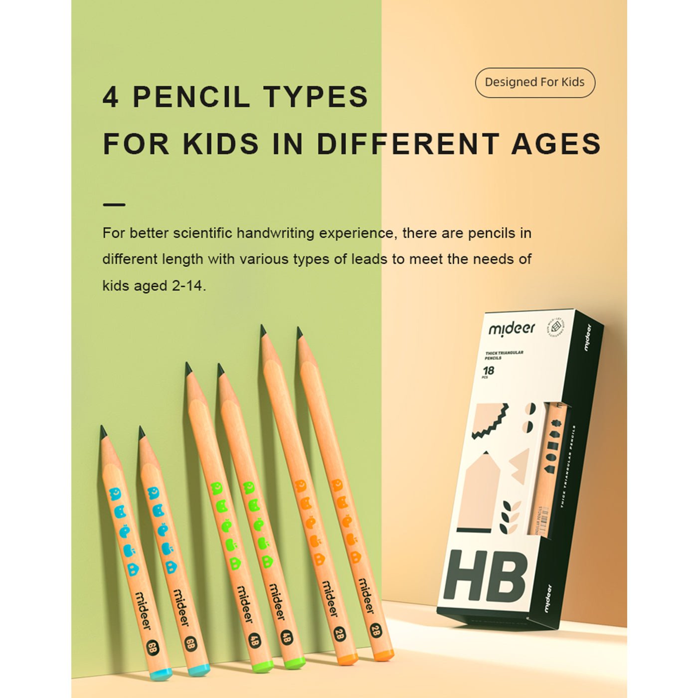 Thick Triangular Pencils - HB 18pcs