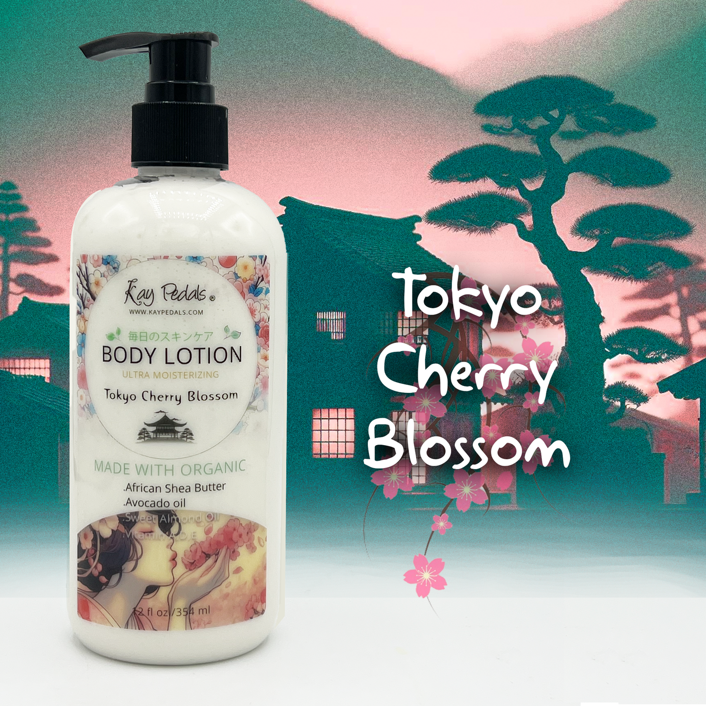 Tokyo Cherry Blossom Natural Organic Body Lotion 12oz