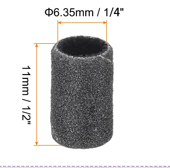 Nail Sanding Ring Bands 80/120/180 Grit Electric Manicure Drill Grinding Heads UV Gel Polish Removal Pedicure Abrasive Tools